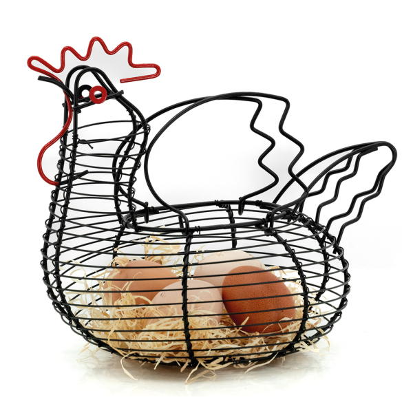 Panier à  œufs poule en métal - AUB-7185