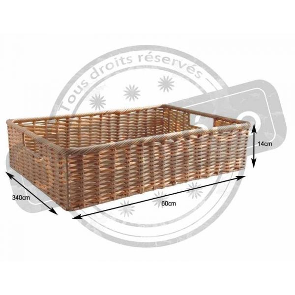 Panier à Fruits En Osier Vintage Années 60 - Corbeille En Rotin Fait Main H20 L32