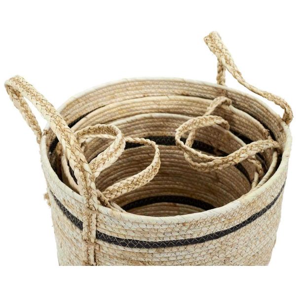 Paniers bicolores en fibre de mais (Lot de 3) - 6