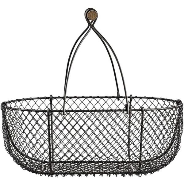 Paniers en grillage vieilli et bois (Lot de 2) - AUB-0143