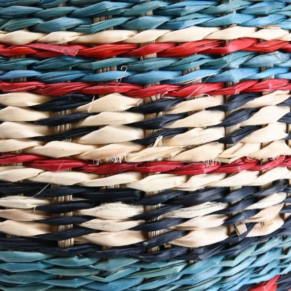 Paniers hauts en jonc naturel et teinté (Lot de 3) - AUBRY GASPARD