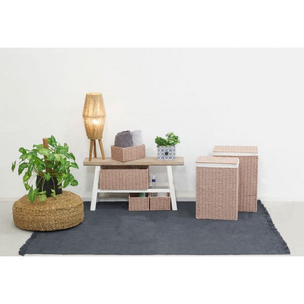 Paniers à linge en papier cordé taupe avec corbeilles (Lot de7) - AUBRY GASPARD