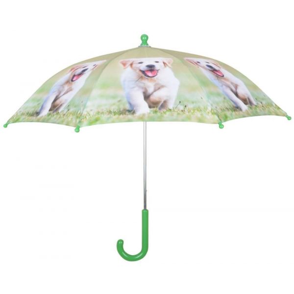 Parapluie chiot en métal et bois