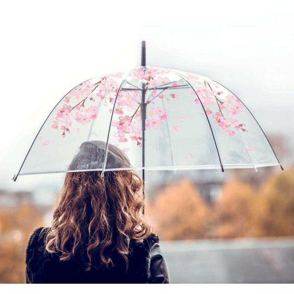 Parapluie transparent imprimé automnal modèle aléatoire - ENTRE TEMPS