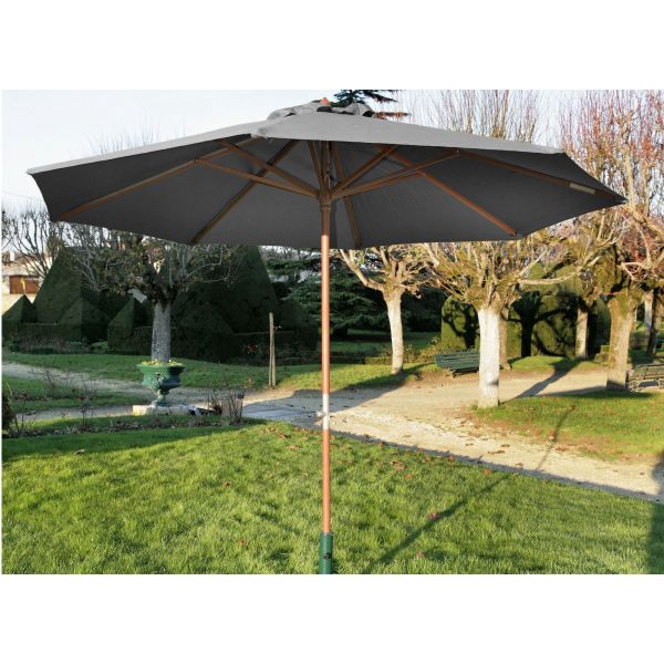 Parasol en bois 300 cm avec manivelle Holly - PRL-0641