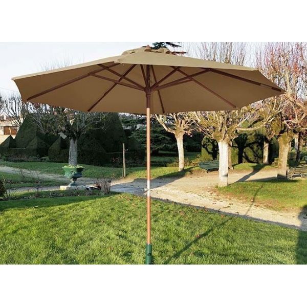 Parasol en bois 300 cm avec manivelle Holly - PRL-0640