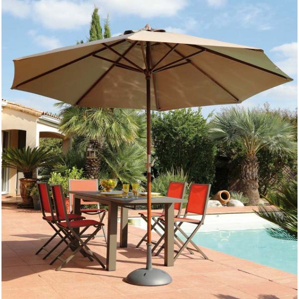 Parasol en bois 300 cm avec manivelle Holly - PROLOISIRS