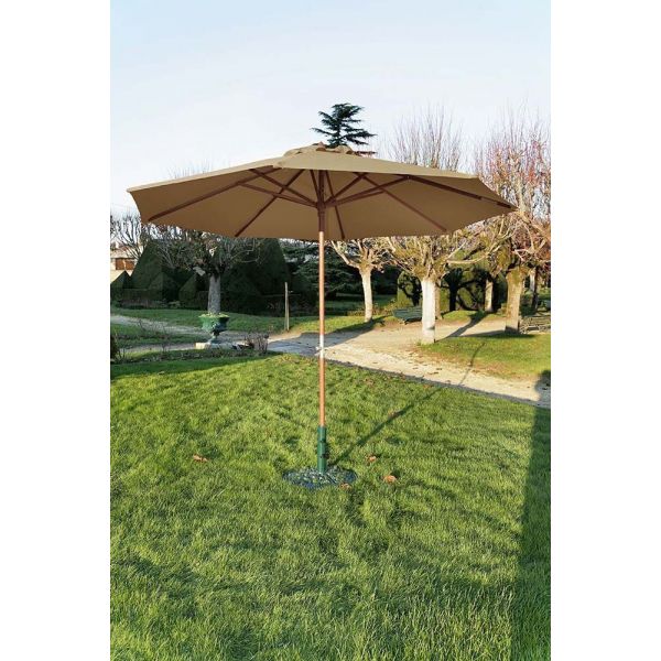 Parasol en bois 350 cm avec manivelle June - PROLOISIRS