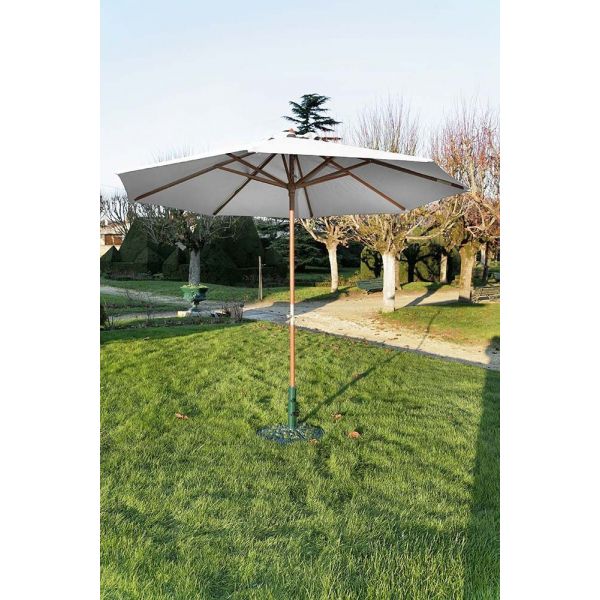 Parasol en bois 350 cm avec manivelle June - PROLOISIRS