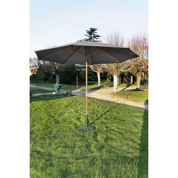 Parasol en bois 350 cm avec manivelle june - PROLOISIRS