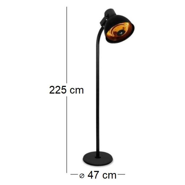 Parasol chauffant électrique avec télécommande 2 000 W Lumina - WIS-0282