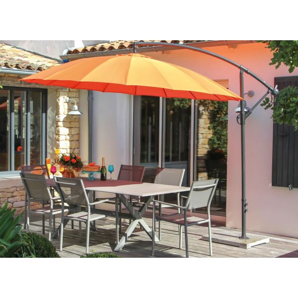 Parasol déporté en aluminium et fibre de verre 3m Pagode - Alizé