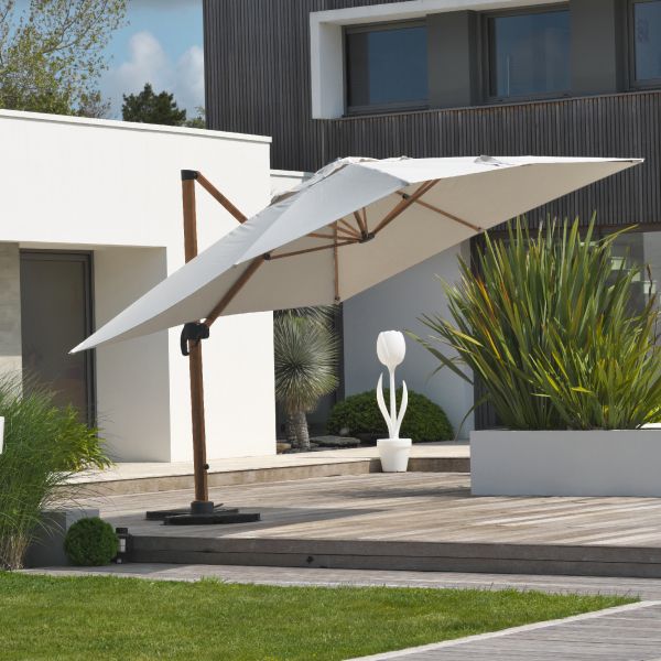 Parasol déporté en aluminium et polyester Sevilla 4 x 3 m - DCB GARDEN