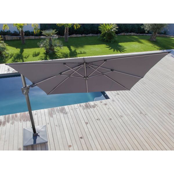 Parasol déporté orientable 360° inclinable gauche droite 3 x 3 m Orient - PROLOISIRS