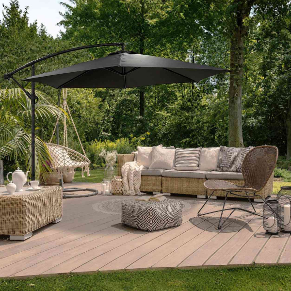 Parasol déporté rond Eko 3 m - IDEANATURE