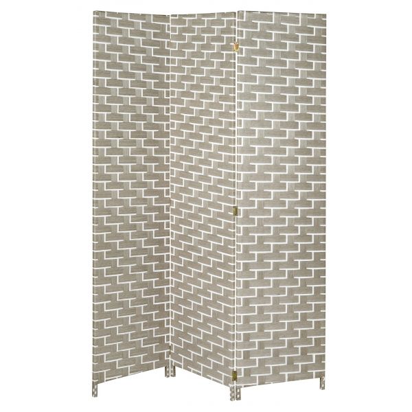 Paravent en nylon blanc et gris clair