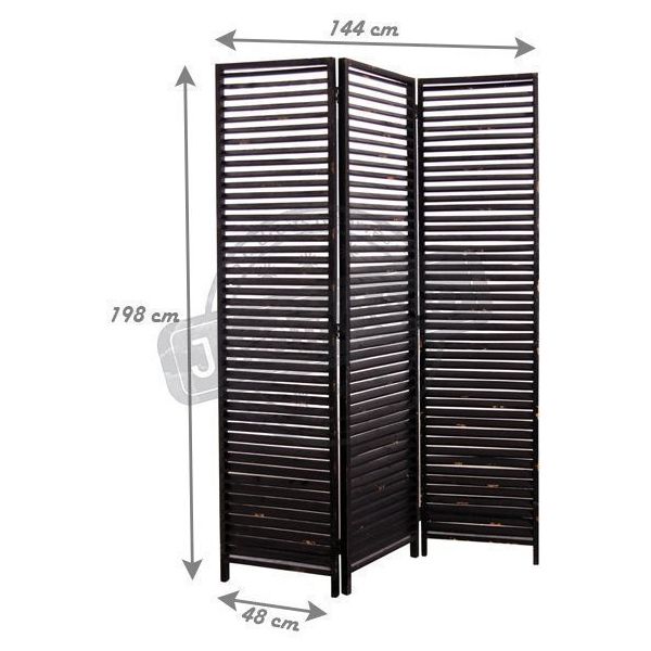 Paravent 3 panneaux en bois vieilli - AUB-2297