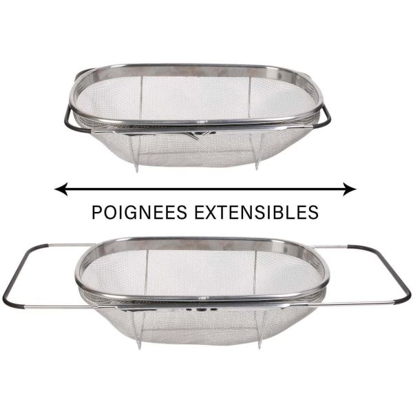 Passoire extensible Portable en acier inoxydable, poignée en bois, filtre à  huile de cuisine, livraison directe