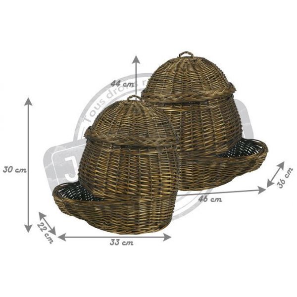 Patatières en osier (Lot de 2) - AUB-2505