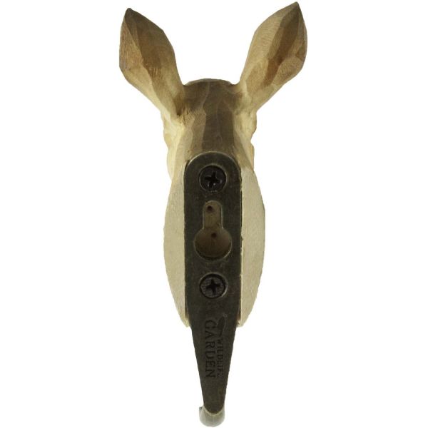 Patère animal en bois sculpté à la main et métal - WII-0118