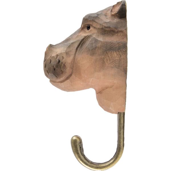 Patère animal en bois sculpté à la main et métal - 26,90