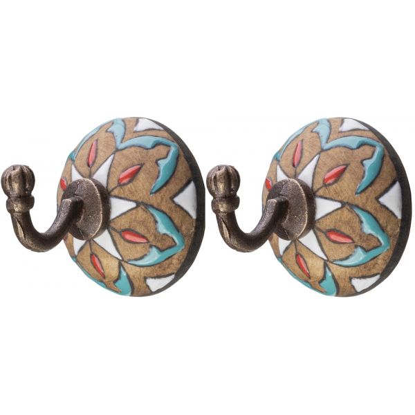 Patère en céramique 1 crochet Star (Lot de 2)
