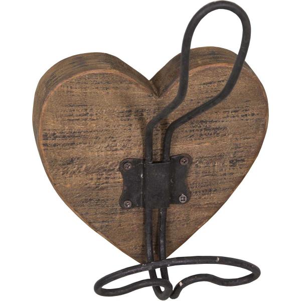 Patère coeur 1 crochet en bois de pin