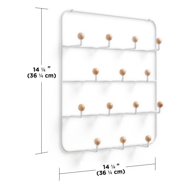 Patère 14 crochets fixation murale ou dessus de porte Estique - UMB-0650