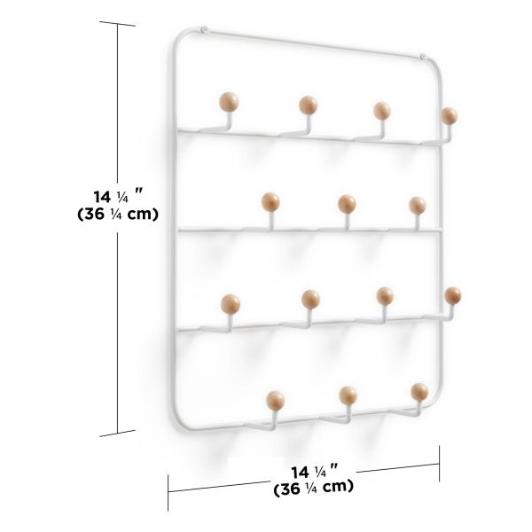 Patère 14 crochets fixation murale ou dessus de porte Estique - UMB-0650