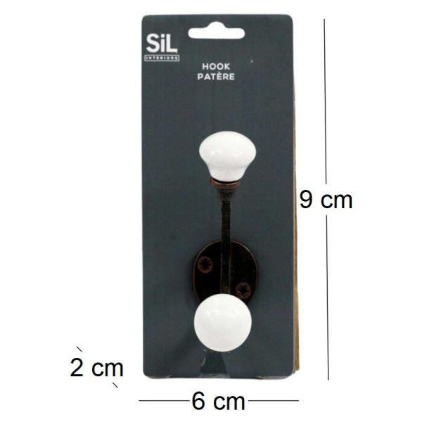 Patère en fer 2 têtes Vintage - SIL