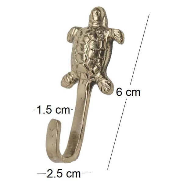 Patère en laiton recyclé min tortue - DOI-0101