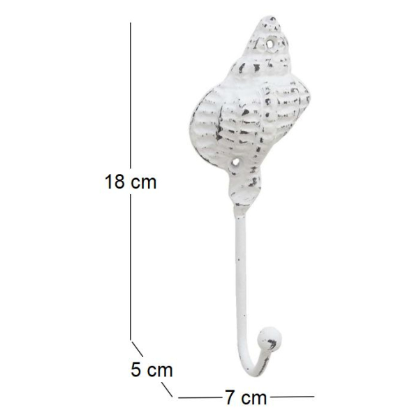 Patère en métal Coquillage  7 x 5 x 18 cm - 5,31