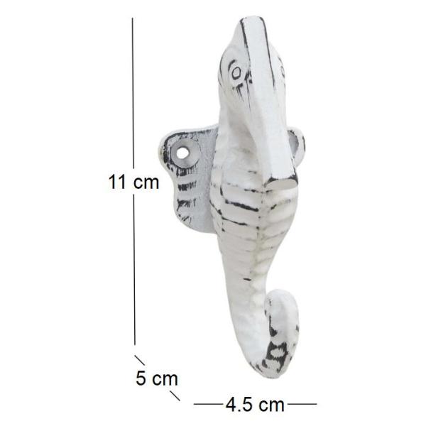 Patère en métal hippocampe 4.5 x 5 x 11 cm - 4,49