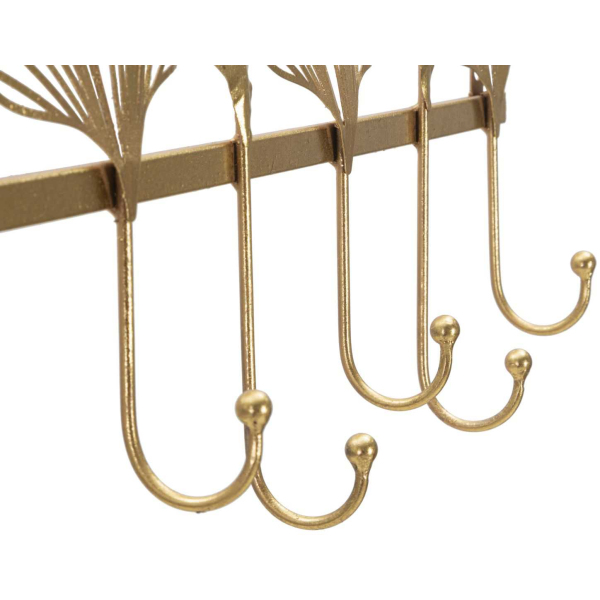 Patère murale en métal doré Leaves - 41,90