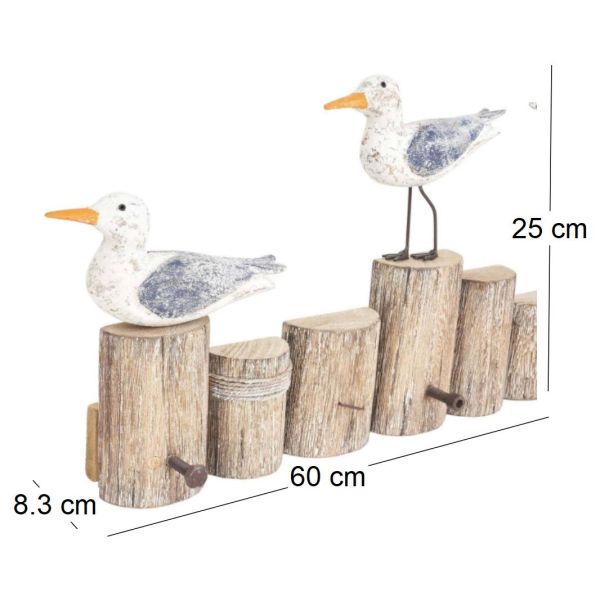 Patère avec oiseaux sur troncs - 7