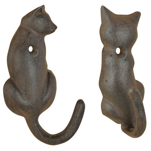 Patère queue d'animal en fonte (Lot de 2)