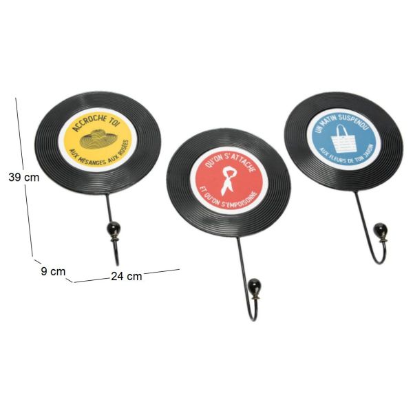 Patères vinyle en métal (Lot de 3) - AMA-3921