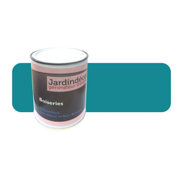 Peinture bleu turquoise pour meuble en bois brut 1 litre