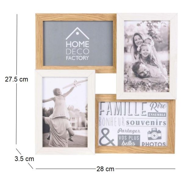 Pêle-mêle bois et blanc photos 10 x 15 cm Family - 6