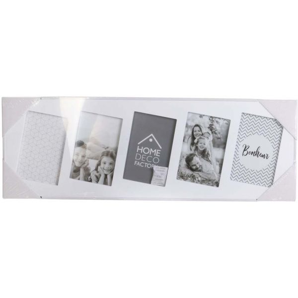 Pêle-mêle design blanc en plastique 5 vues - THE HOME DECO FACTORY