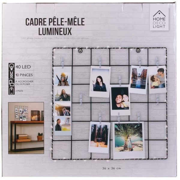 Pêle-mêle lumineux 10 pinces - 17,90