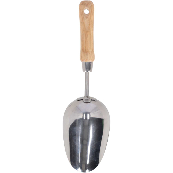 Pelle à terreau et compost en acier inoxydable et bois de frêne - ESS-1993