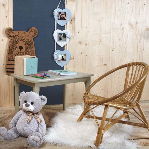 Peluche ours en acrylique gris - AUBRY GASPARD