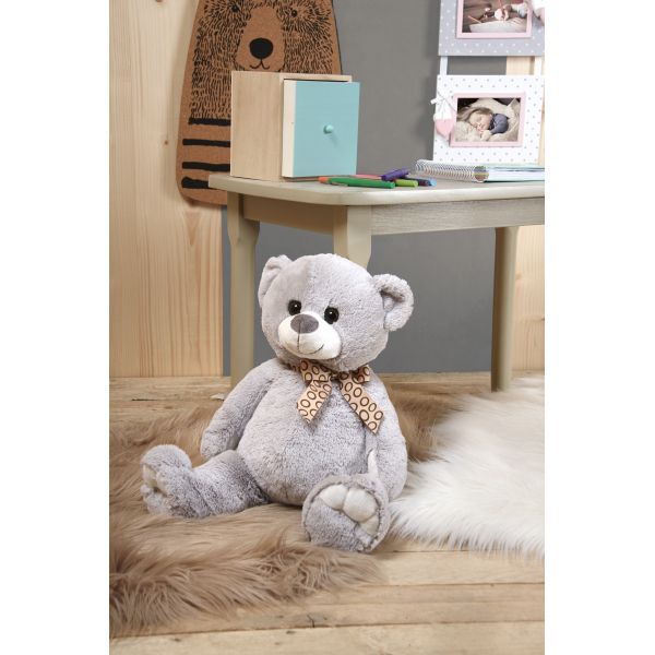 Peluche ours en acrylique gris - AUBRY GASPARD