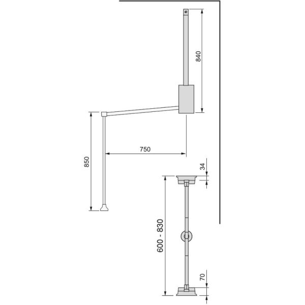 Penderie rabattable chromée pour armoire Hang - 57,90