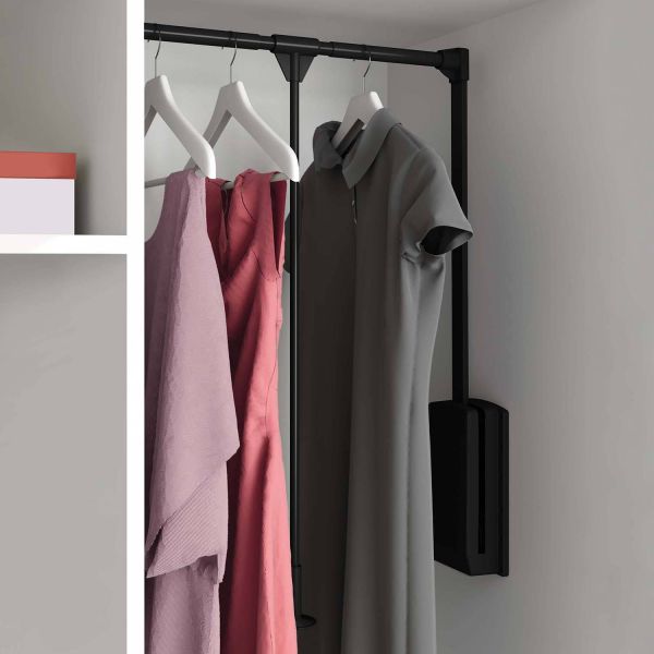 Penderie rabattable noire pour armoire Hang - EMUCA