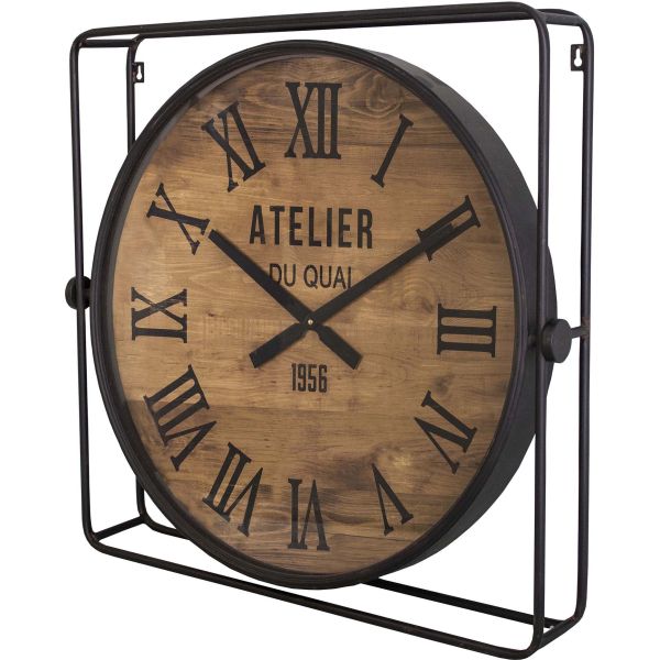 Pendule industrielle avec cadre en fer 60 cm