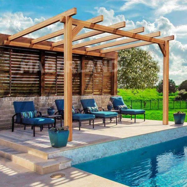 Pergola accolée en bois lamellé-collé Andorra