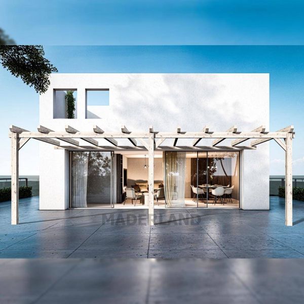 Pergola accolée en bois lamellé-collé Sevilla