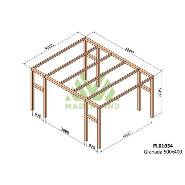 Pergola en bois lamellé-collé Granada - Maderland